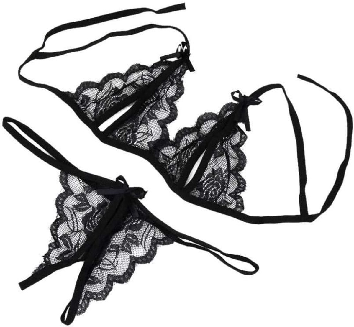 Sexy lingerie dames v-hals doorschijnende kanten kimono lingerie nachthemd ondergoed sexy set negligé jurk met stringDames Dame Sexy Lingerie Kanten Ondergoed Nachtkleding G-string Lingerie G-string