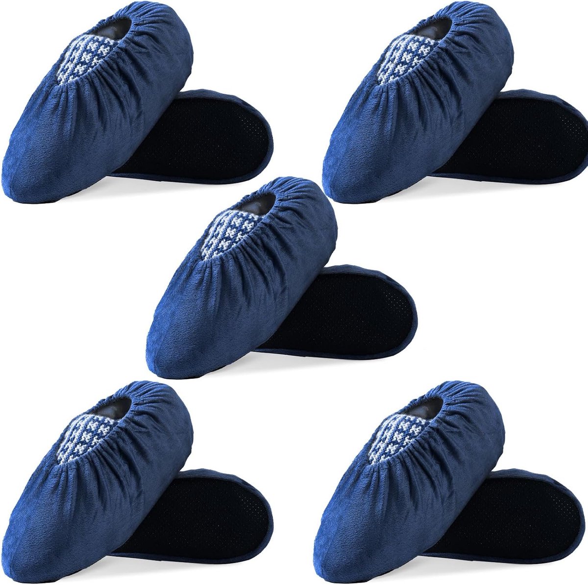 Schoenovertrekken voor thuis zijn antislip, slijtvast, machinewasbaar – overschoenen voor huis en gasten(Marineblauw - 5 paar)