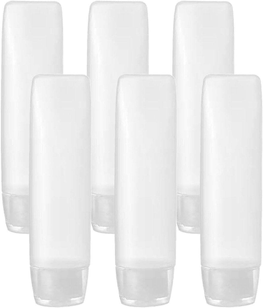 6 stuks doorzichtige plastic lege reisflessen knijpbare navulbare tubes voor shampoo lotions crèmes en cosmetica compact en lekvrij ontwerp ideaal voor reizen