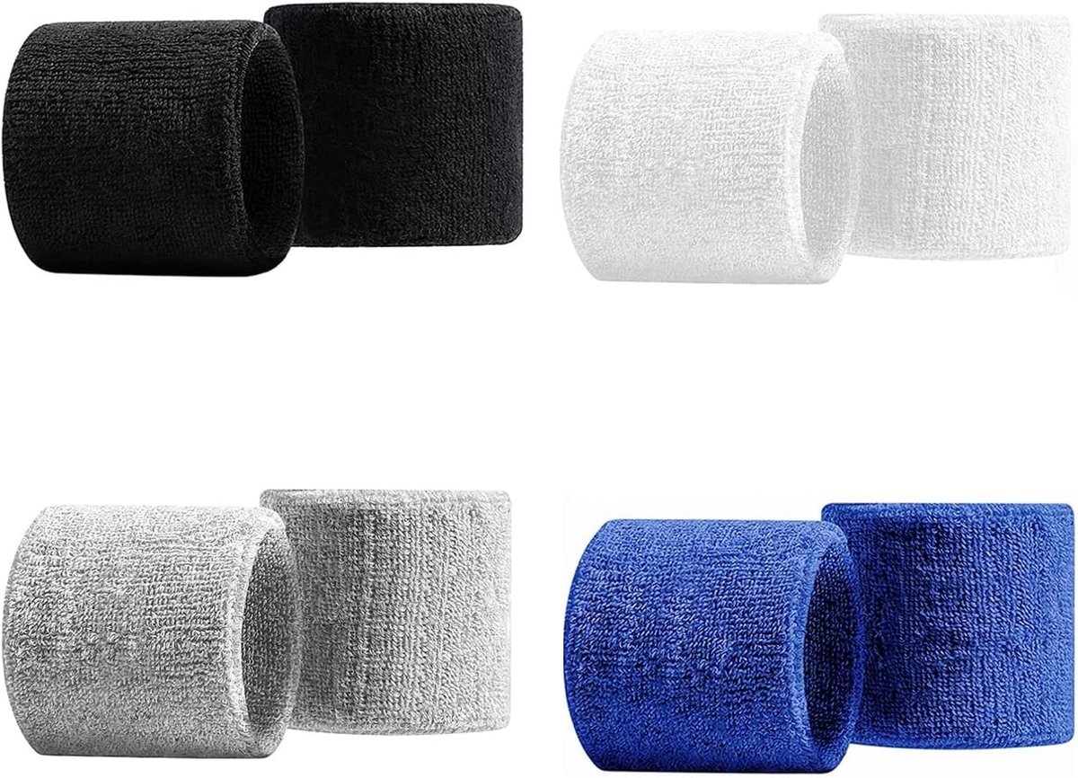 8-delige sportarmband voor mannen en vrouwen zweetband absorptie gym sport vochtabsorptie en zweetafvoering geschikt voor voetbal, basketbal, tennis, gymnastiek, golf en hardlopen