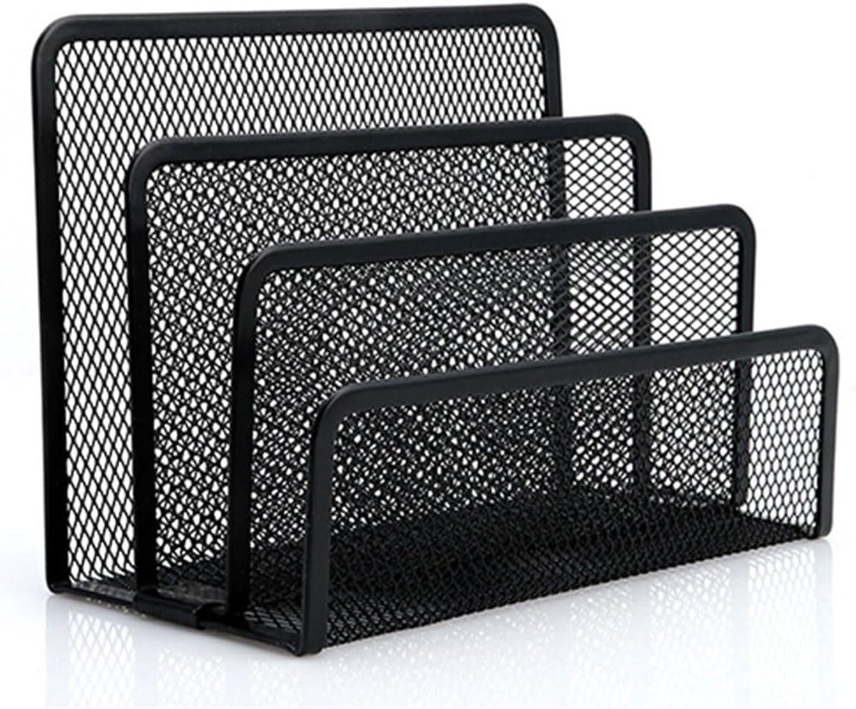Metalen verticale mesh bureau-organizer sorteerder voor papieren post - 3 compartimenten