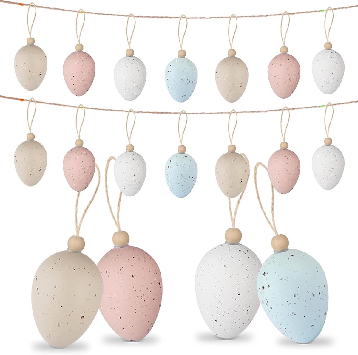 Paaseieren Om Op Te Hangen, 16 Stuks Kunststof Paaseieren Met Oosterse Motieven Voor Binnen En Buiten, Decoratie Voor Pasen