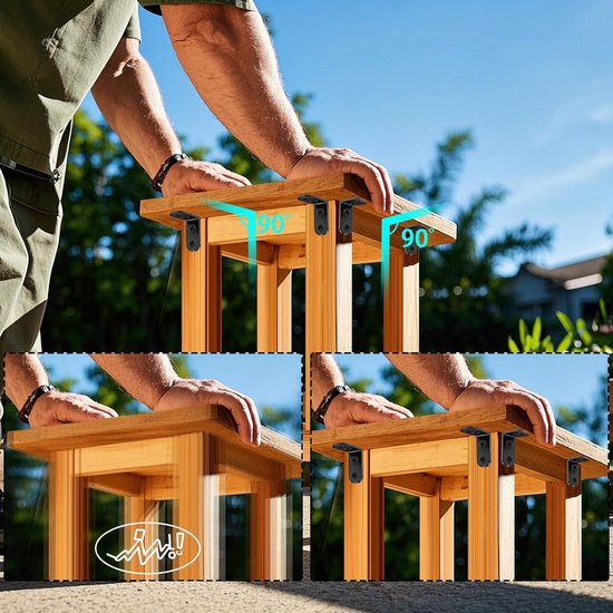 24 stuks hoekverbinders, zwart, 50 x 50 x 16 mm, hoek, zwart, roestvrij staal, hoek, klein, 90 graden, metalen hoek met schroef, meubelhoek voor hout, meubels, tafels, stoelen, kasten — afbeelding 3