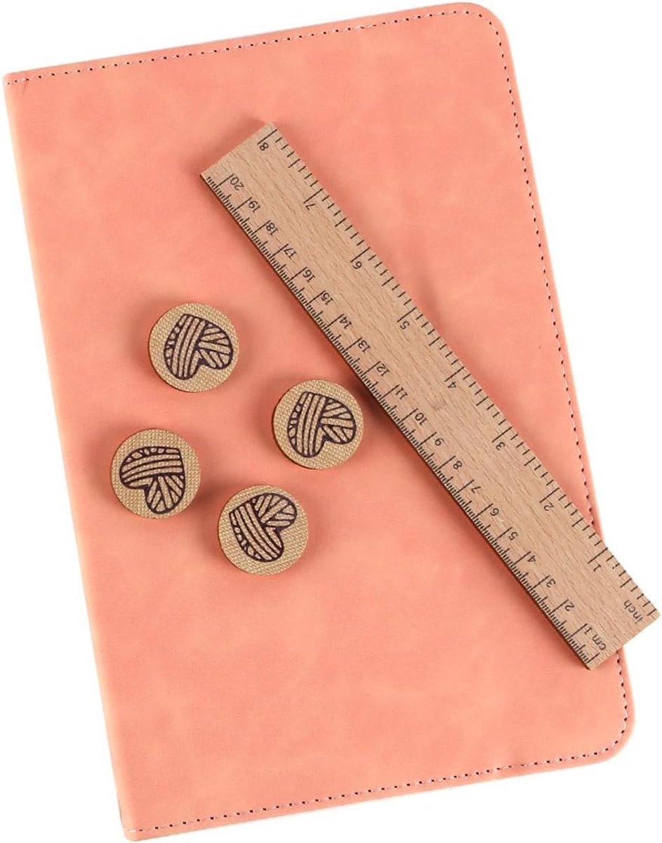 Magnetische patroonhouder Breigereedschap Accessoires Opvouwbare breipatroonhouder met liniaal voor haak- en breiliefhebbers Roze