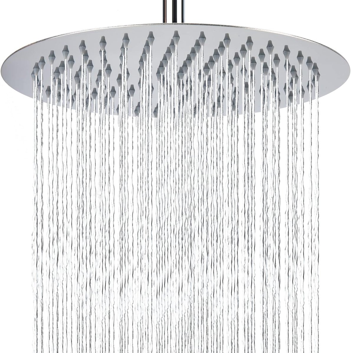 30 cm, cirkelvormige hogedrukdouchekop van roestvrij staal 304, comfortabele douche-ervaring, ook bij lage waterdruk, kan aan de muur of het plafond worden geïnstalleerd chroom