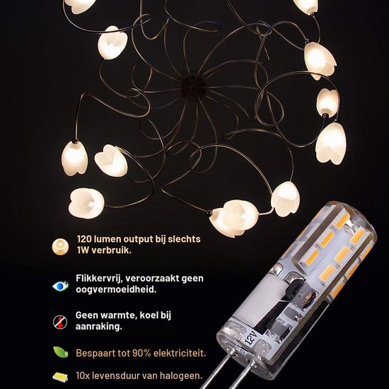 LED Lampen 12V Warm Wit 3000K 1W vervanging 10W Halogeenlamp Bulb - 12 Volt 10 Watt Halogeen Capsule Lamp G4 2 Pin - Mini G 4 LED Lampjes Spot Light Bulbs voor Inbouwspot Keuken - 10 Stuks — afbeelding 2
