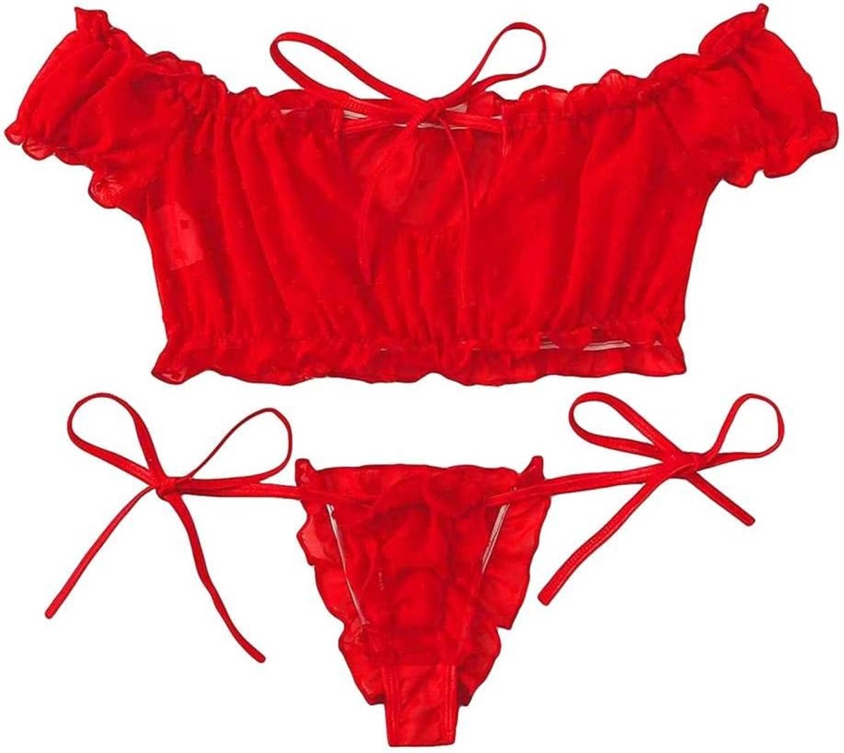 Lingerie voor Kanten Kimono Nachthemd Ondergoed Sexy Lingerie Nachtkleding Kant met String Nachtkleding JurkSexy Lingerie Vrouwen Kant Off-Shoulder Top Lingerie Set Strik Nachtkleding Pyjama Verleidin