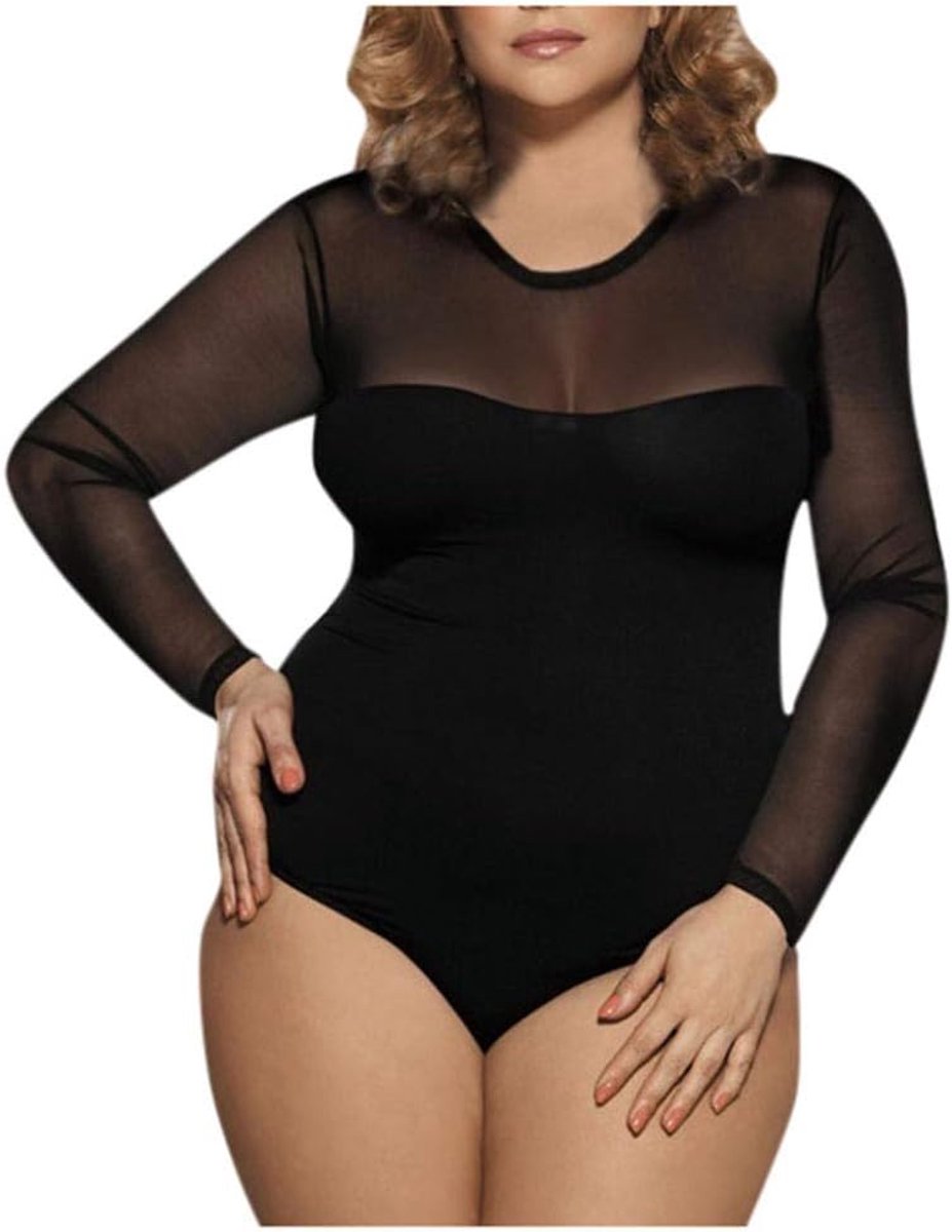 Sets met nachtmode & ochtendjas Dames kanten transparante lingerie Sexy uitgeholde jurken set-Black_S