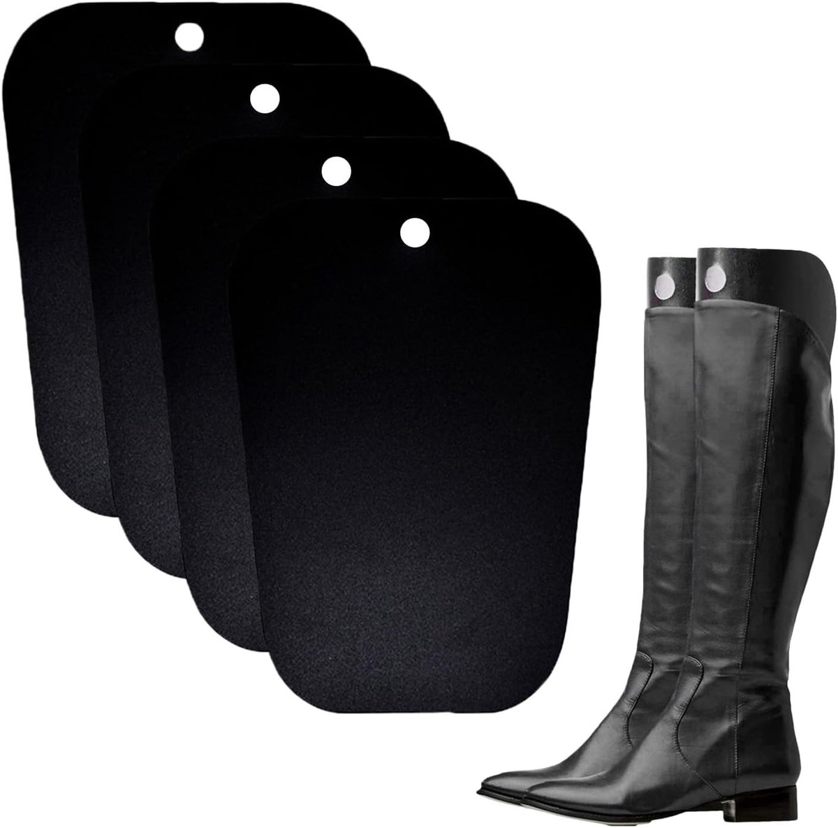 2 paar 16 plastic boot shaper boot bomen shaper vorm inserts hoge laars ondersteuning automatische standaard ondersteuning vormgereedschap voor vrouwen mannen (zwart)