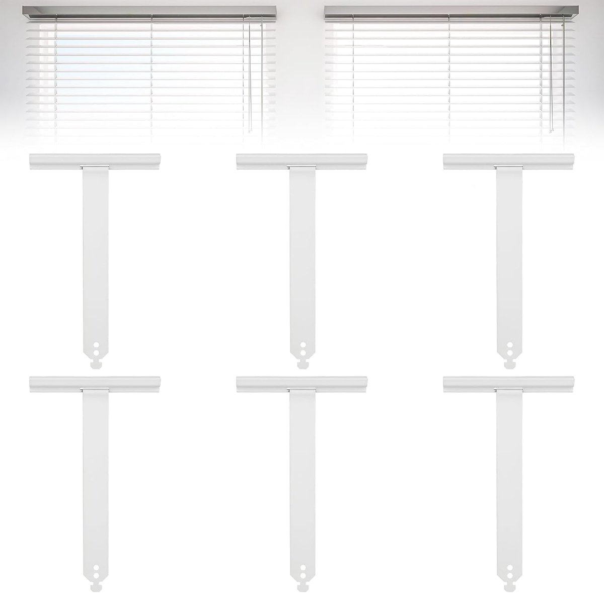 6 stuks rolluiken, ophangveer, 150 mm aluminiumlegering, roestvrij staal, stalen bandhanger, rolluikhouder, wit, rolluikophanging voor rolluikprofielen