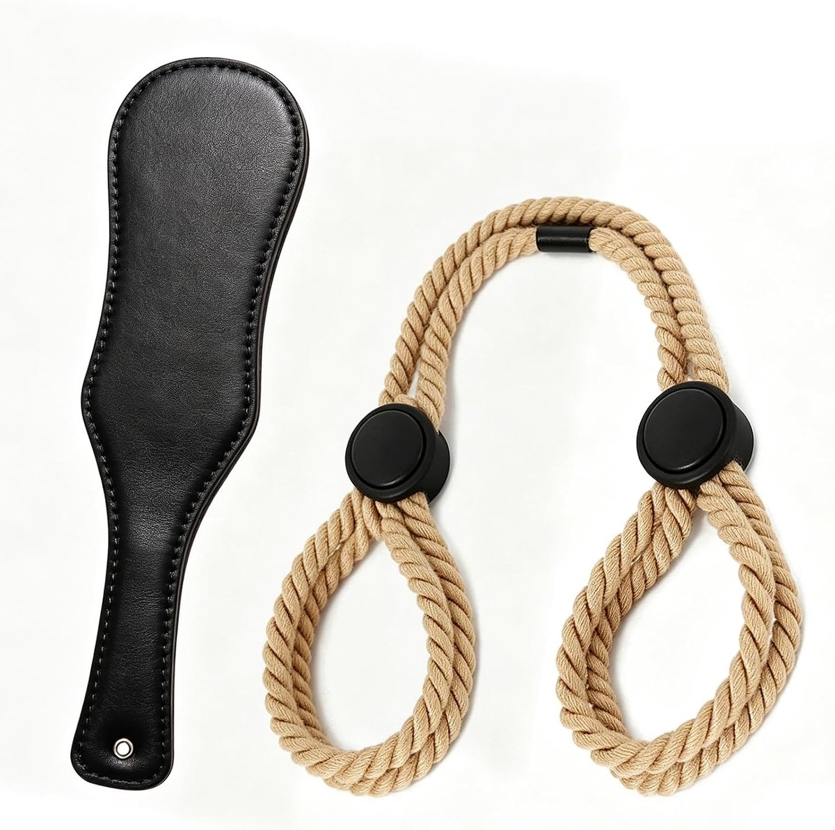 Bondage Set Bondage Set Beginner Sm Zweep Bondage Touw Verstelbaar Touw Flogger Spanking Lederen Paddle Bondage Touwen Spanking Paddle Set Zelfbondage Bondage Touw Borsten Bdsm Restraints voor vrouwen
