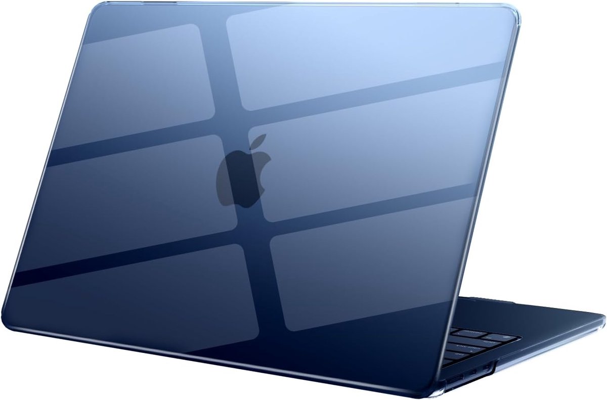 Compatibel met MacBook Air 15" M5 A3448 M4 A3241 M3 A3114 M2 A2941 [Bijpassende Mac's Kleur], 2026 2025 2024 2023 uitgebracht, harde plastic Case, middernacht transparant