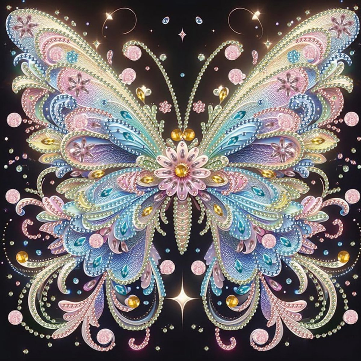 5D diamond painting vlinderset, diamond painting vlinders voor volwassenen, kristal strass, borduurset, gebrandschilderd glas, vlinders, perfecte wanddecoratie voor thuis, 30 x 30 cm