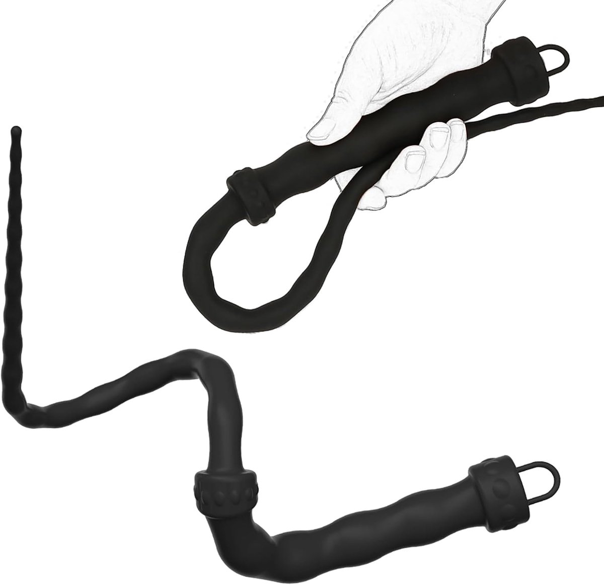 Zwepen Siliconen Bondage Seks Peddel Cosplay Seksspeeltjes Voor Koppels (Black)