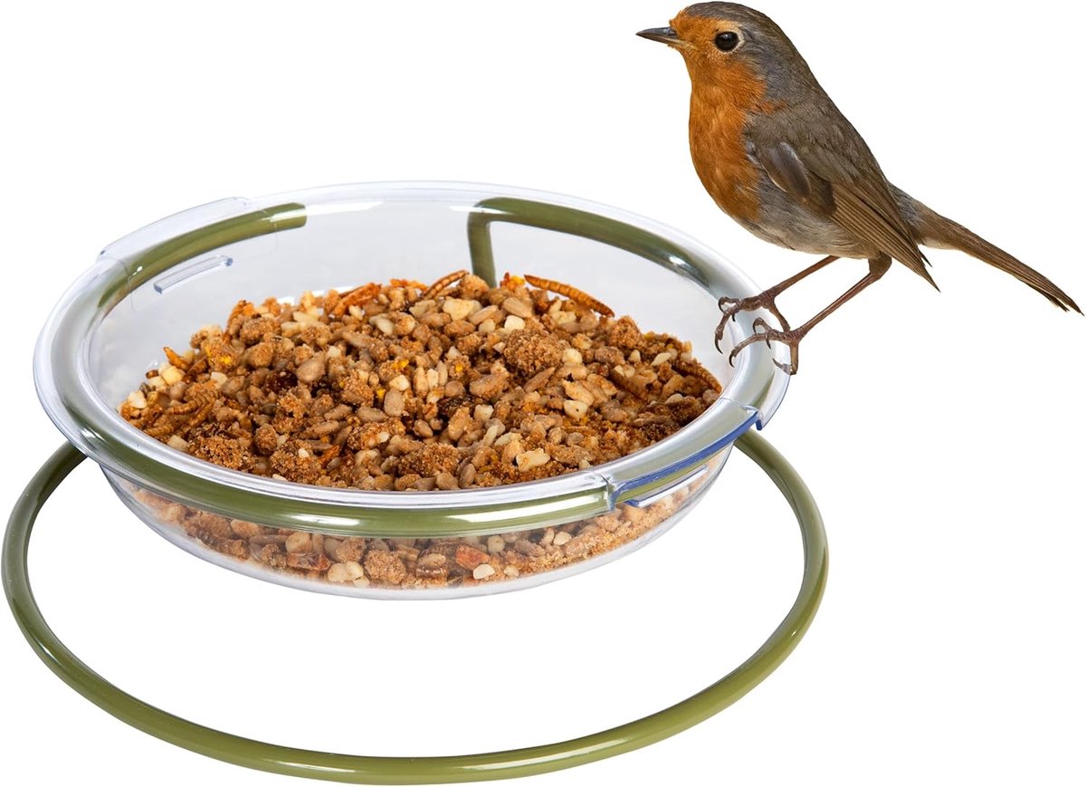 Jayne I Love Robins Easy Clean Treat Schotel Vogelvoer, Groen