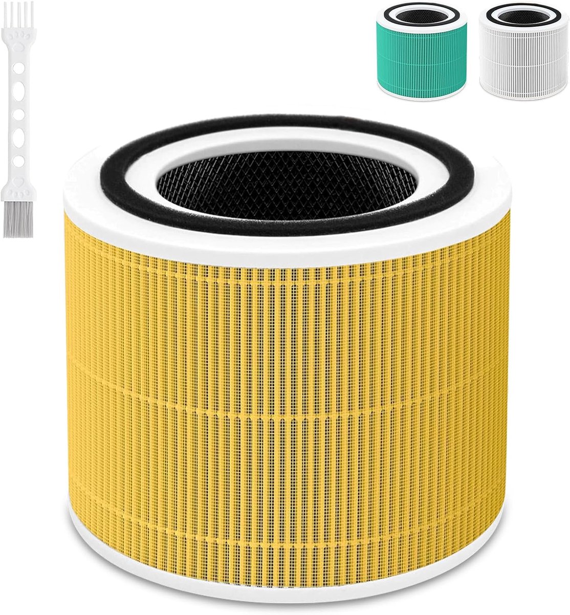 Luchtreiniger voor Levoit Core 300 & Core300S vervangingsfilter actieve kool, 2-in-1 luchtreiniger 2 stuks geel