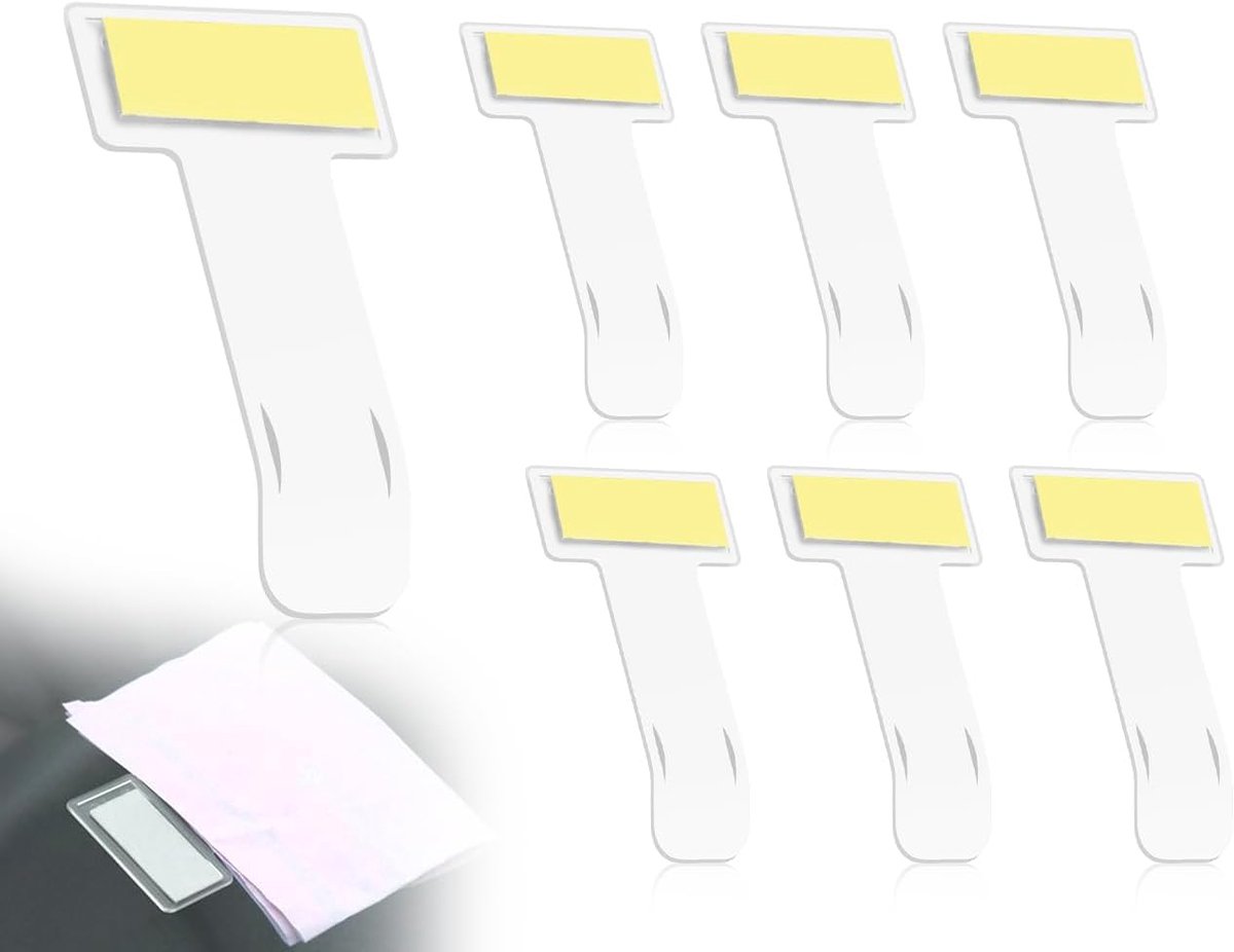 6 stuks clip voor parkeerkaarten, transparante zelfklevende kaarthouder voor voorruit, parkeerkaart, kaarthouder voor voorruit, parkeerkaarthouder, voor auto