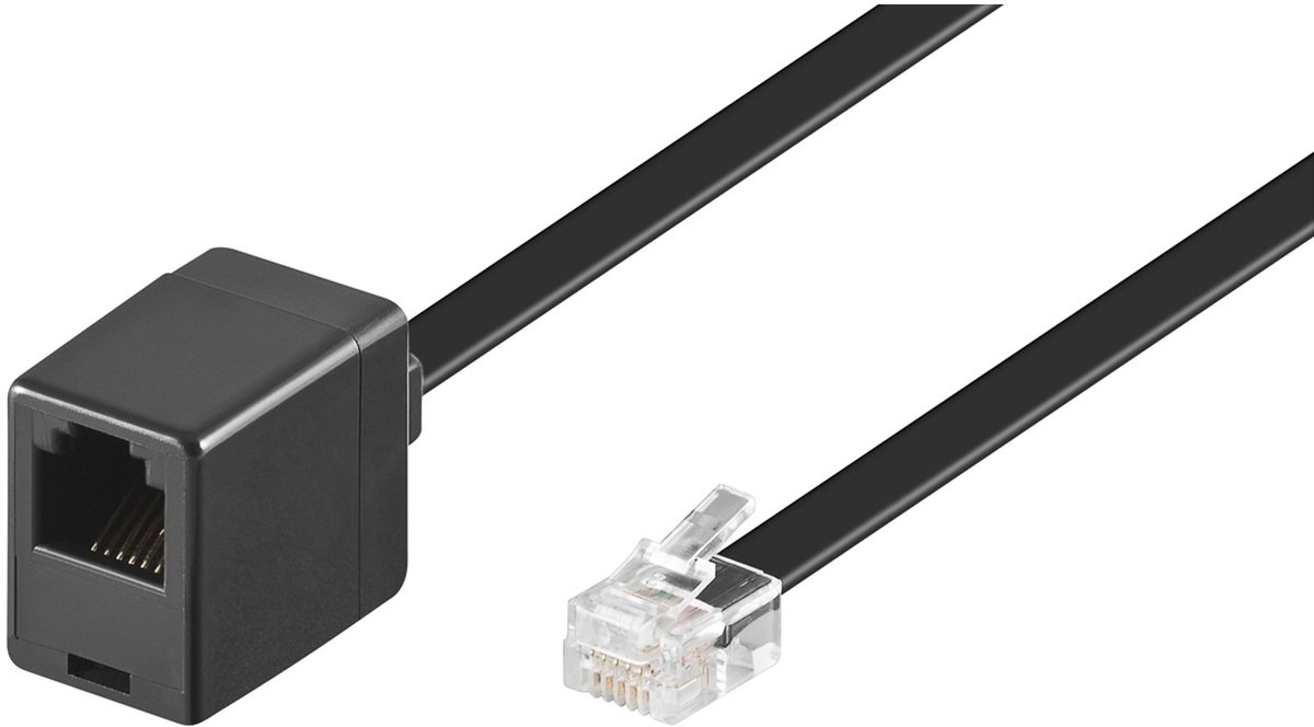 Goobay Modulaire verlengkabel, met koper beklede aluminium geleider (CCA), RJ12-stekker (6P6C) > RJ12-bus (6P6C)