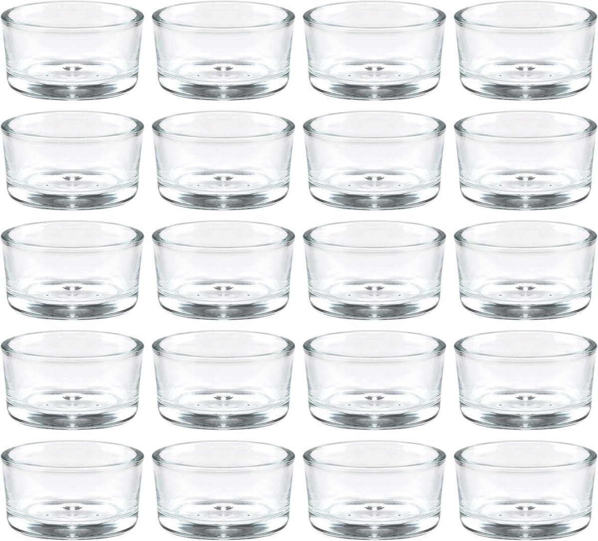 36Pack 1 x 2 Inch Clear Glass Theelicht Kaarsenhouders, Gebruik voor Bruiloften Feesten Diner, Bruiloft Centerpieces en Home Decor