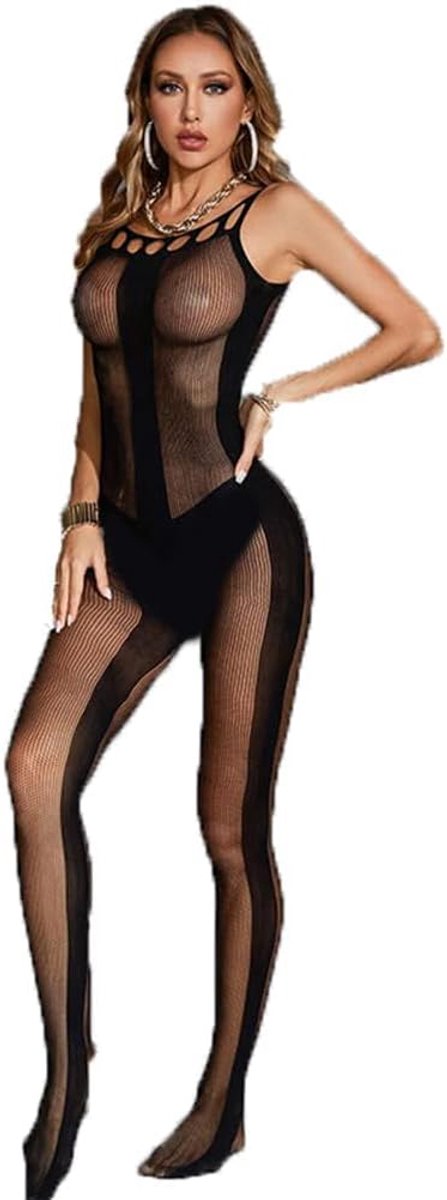 Sexy dames strass bodystocking catsuit body lingerie prikkelend net zwarte netkousen ondergoed ouvert net negligées lingerie erotische set club party blouse tops transparant
