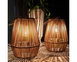 Tuinlantaarn op zonne-energie voor buiten, 2 IP65 buitenlamp
