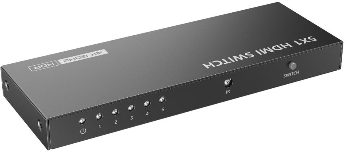 HDMI switch - 5 poorts - 4K@60Hz - Zwart - Allteq