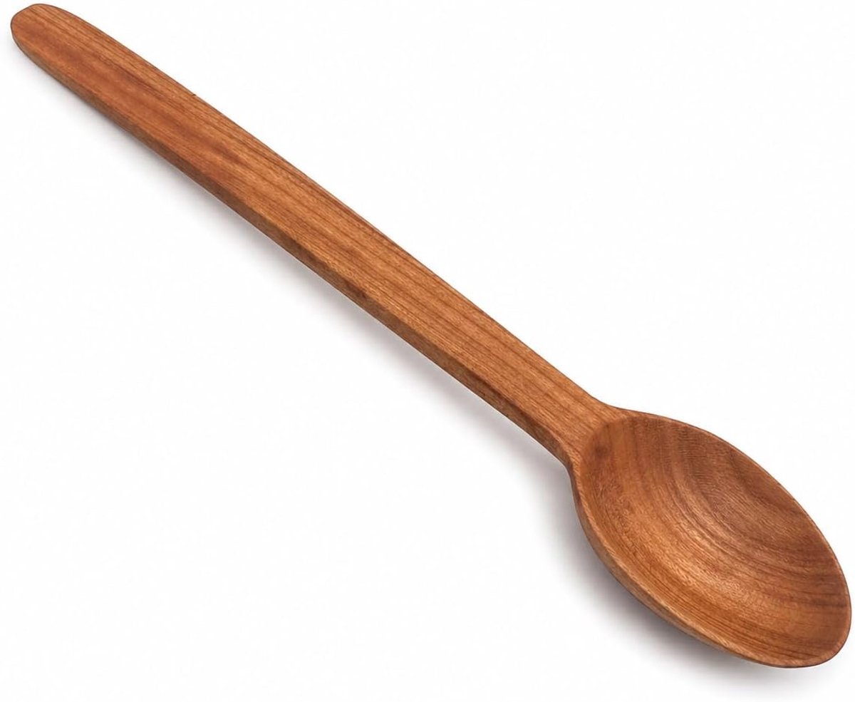 World - Houten lepel van kersenhout met een mooie natuurlijke kleur - Voor koffie, suiker en specerijen - 16 cm
