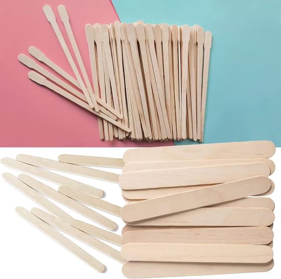 Spatels voor ontharing, gezicht, houten spatel, waxing-applicator, kleine houten stokjes voor ontharing of houthandwerk, 88 x 5 mm — afbeelding 3
