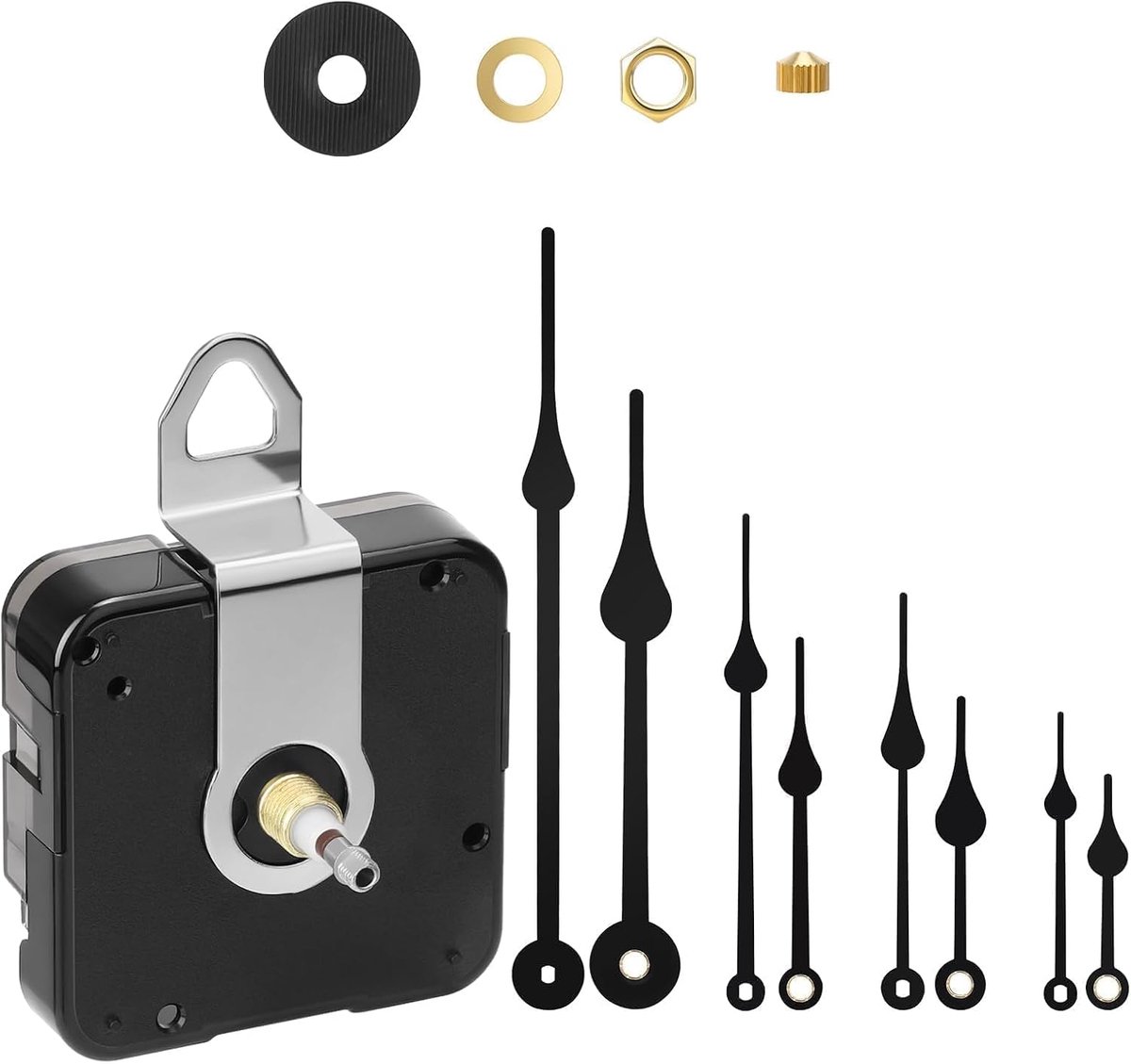 Kwarts Wandklokmechanisme, Secondenvloeiende Klokmechanismen Met 4 Sets Wijzers, 18 Mm Asmechanisme Voor Tic Tac Klok