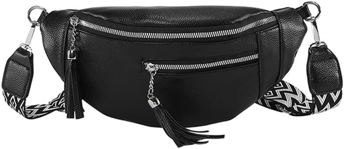 Heuptas voor dames, schoudertas, PU-leer, kleine meerdere zakken, met verstelbare en afneembare riem, elegant - ShopVlot