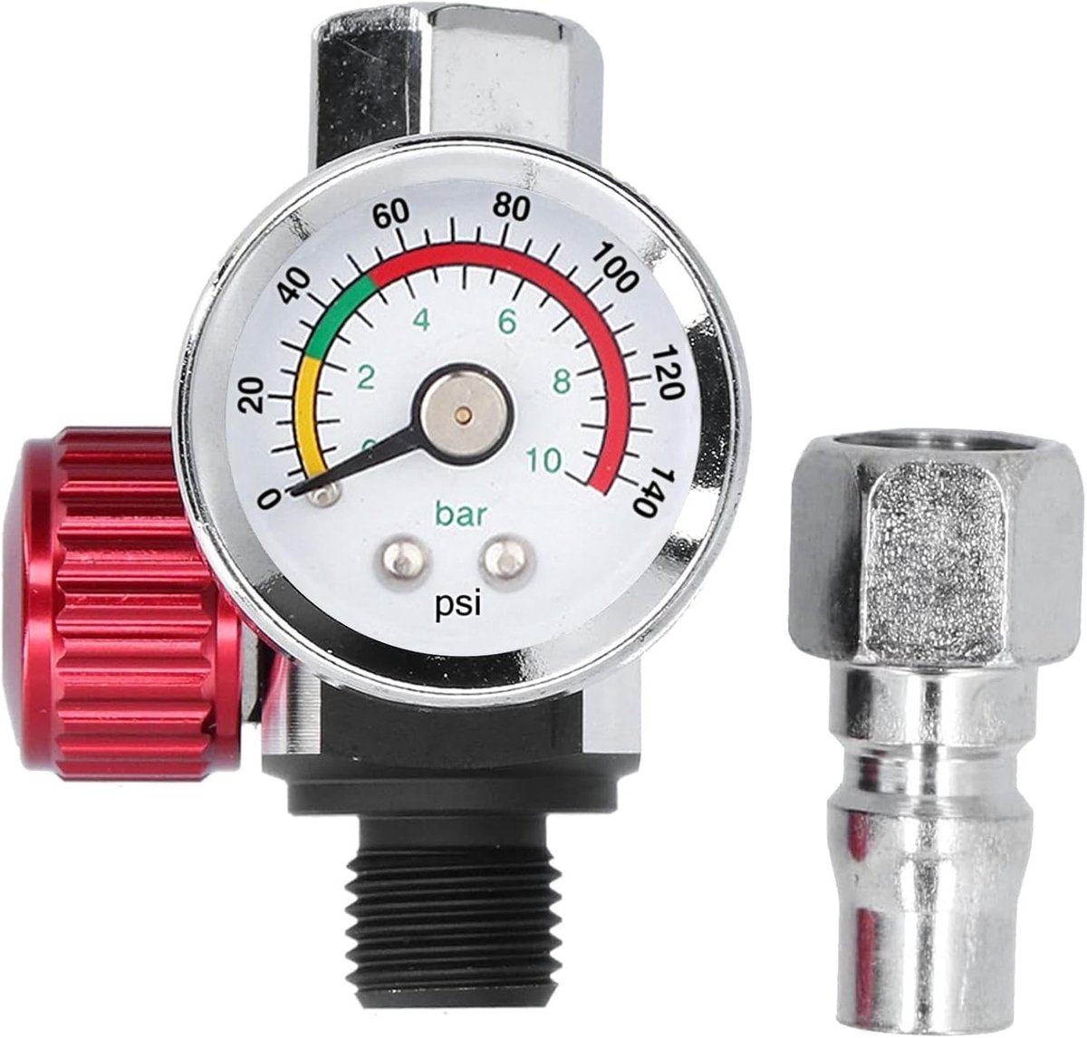 G1/4" Stainless Steel Air Pressure Regulator with Colorful High-Precision Pressure Gauge, Spray Gun 1500B RP Pressure - ShopVlot