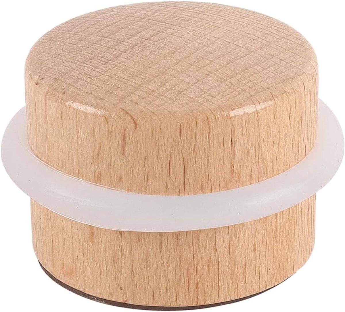 Deurstopper van hout - diameter 3 x 4 cm - massief beukenhout - voor dichtslaande deuren - ShopVlot