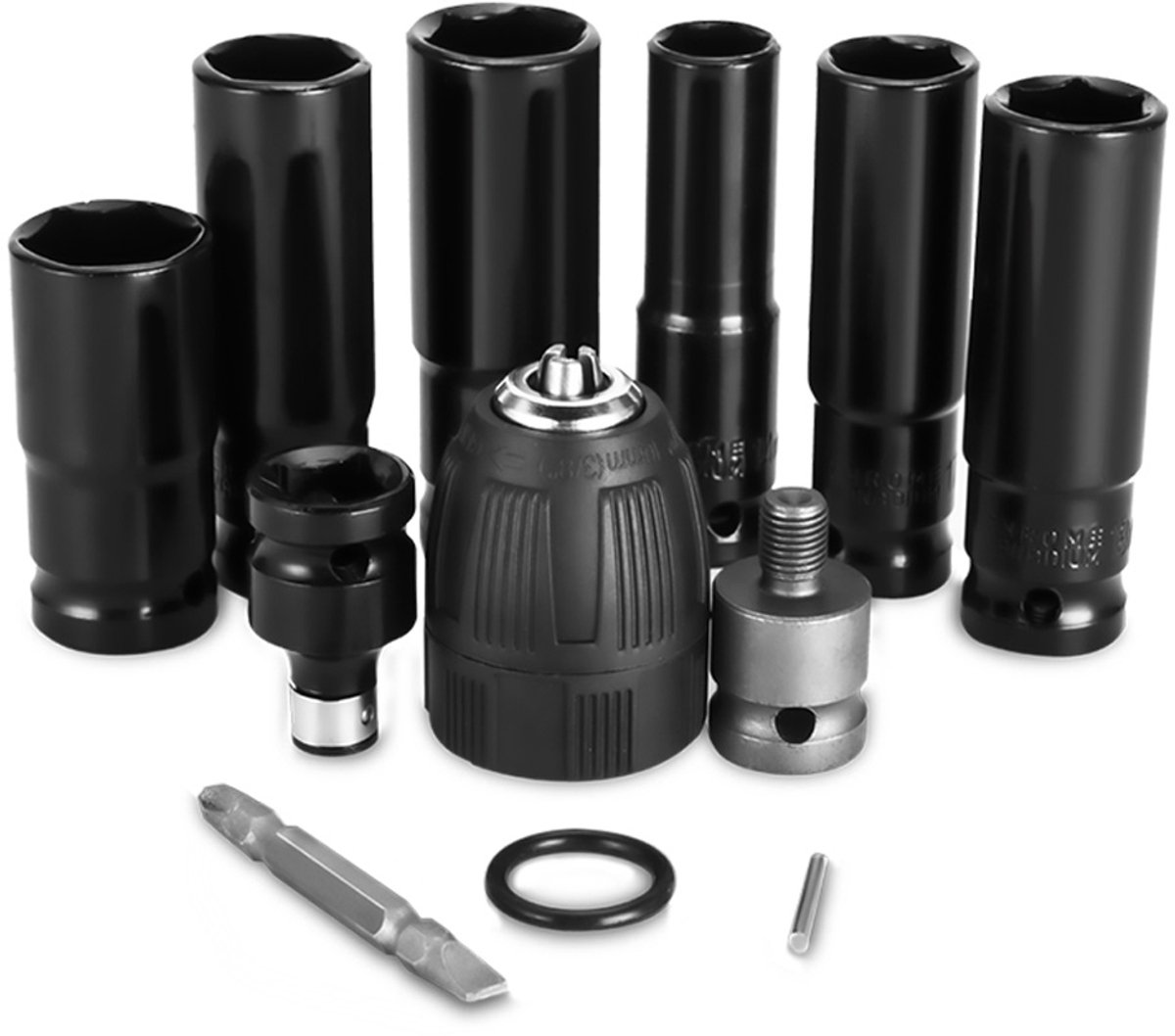 ONEVAN Slagmoersleutelset - 12-delige Slagmoerdoppen Set - 1/2 inch - Voor Autoreparaties, Onderhoud en Bandenwissel