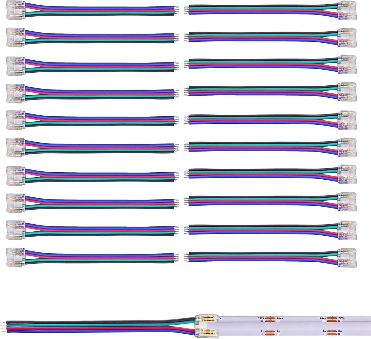 RGB COB LED Strip Connector - 4Pin 10mm - Solderloos - Transparant ontwerp voor naadloze verlichting - ShopVlot