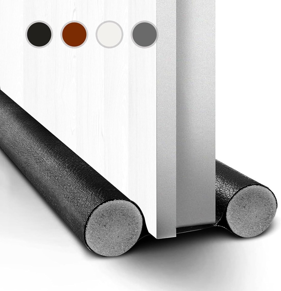 SnelShoppen - Draught Excluder voor Deuren 96 cm - Geluiddempende en Stofvrije Deur Seal - Koude en Geluidsstopper in Zwart - Ideaal voor Thuisgebruik