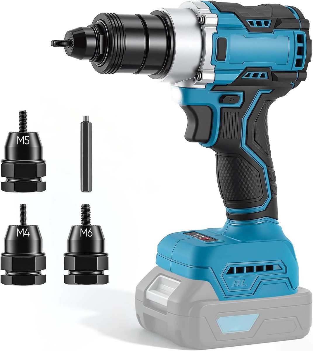 Cordless Rivet Pliers, Compatible with Mak 18 V Battery, Brushless Electric Rivet Tool with Two Modes, Rivet Tool with - ShopVlot