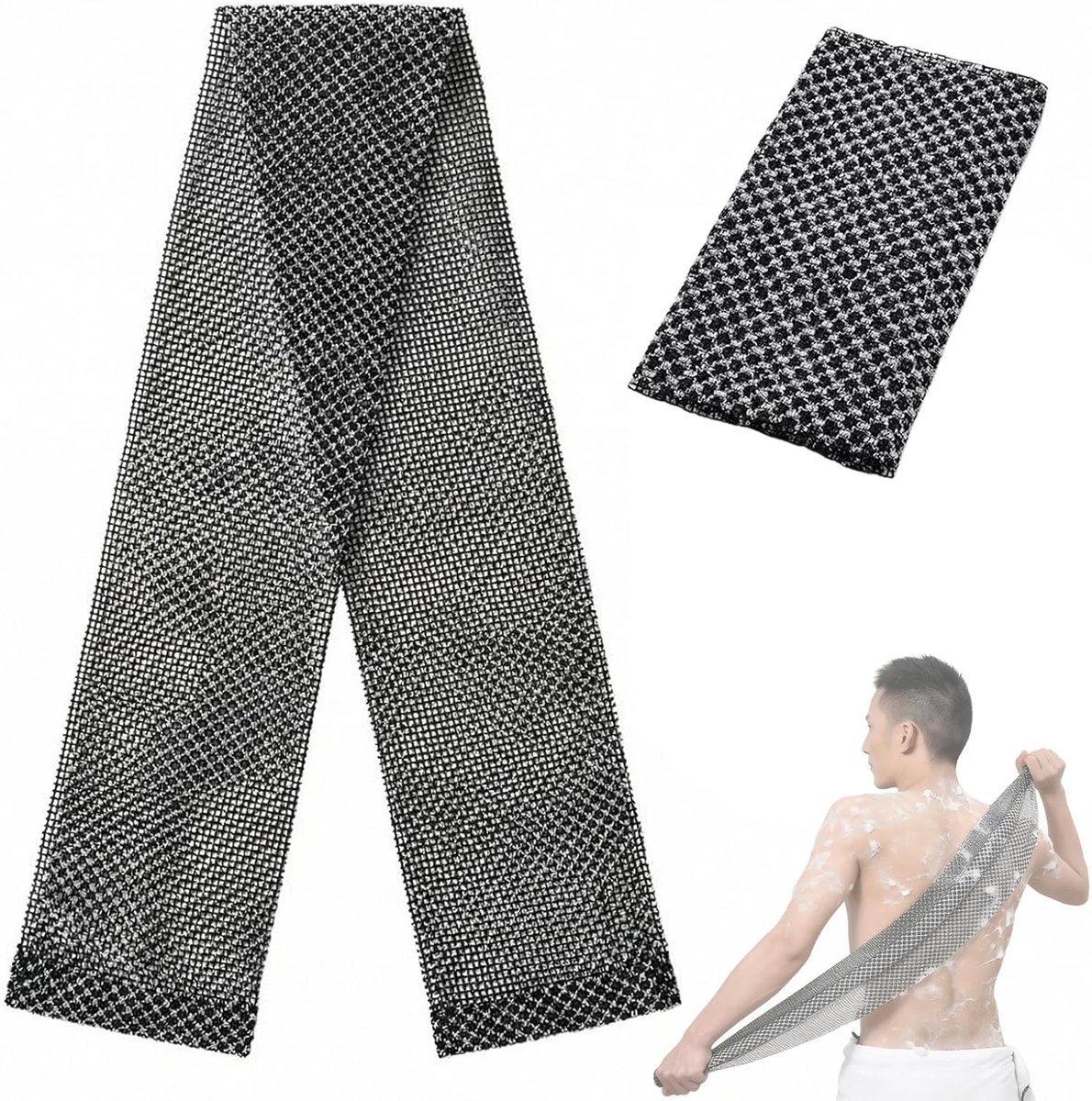 Peeling douchehanddoek extra lang - antibacterieel - ananasstructuur - voor een zachte en diep gereinigde huid - ShopVlot