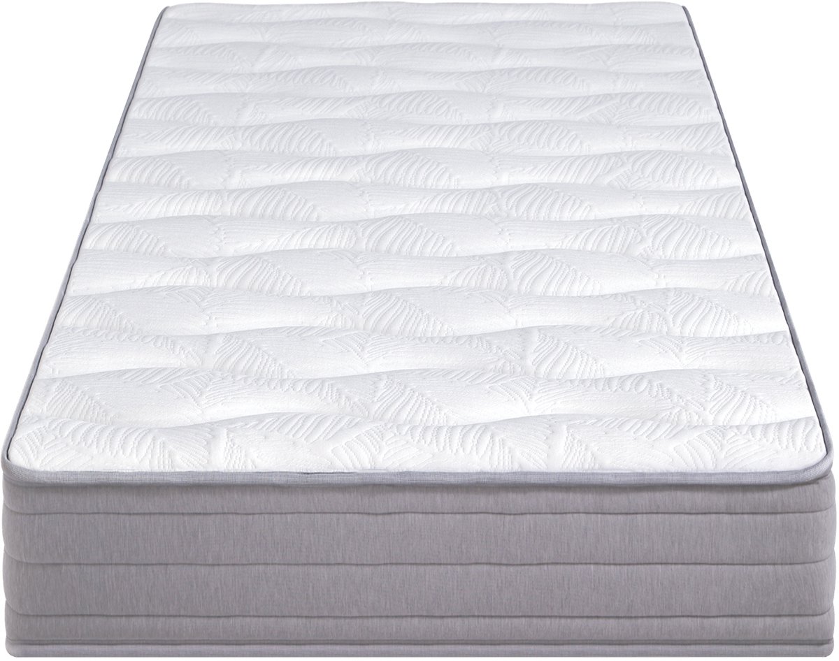 Ropilly Binnenveringsmatras - 90x200 cm - Hardheid H3 - Ergonomisch - Wit - Opgerolde Matras