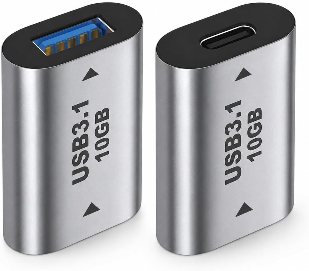 2 adapters USB C vrouwelijk naar USB A vrouwelijk 3.1 Gen2 10Gbps, USB C vrouwelijk naar USB, OTG converter USB type C - ShopVlot