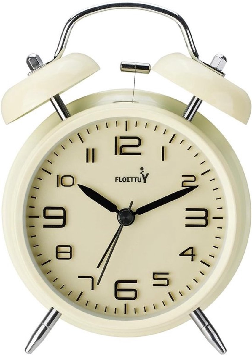 4 inch digitale wekker met verlicht display - metalen twin-bell-alarmklok voor slaapkamer