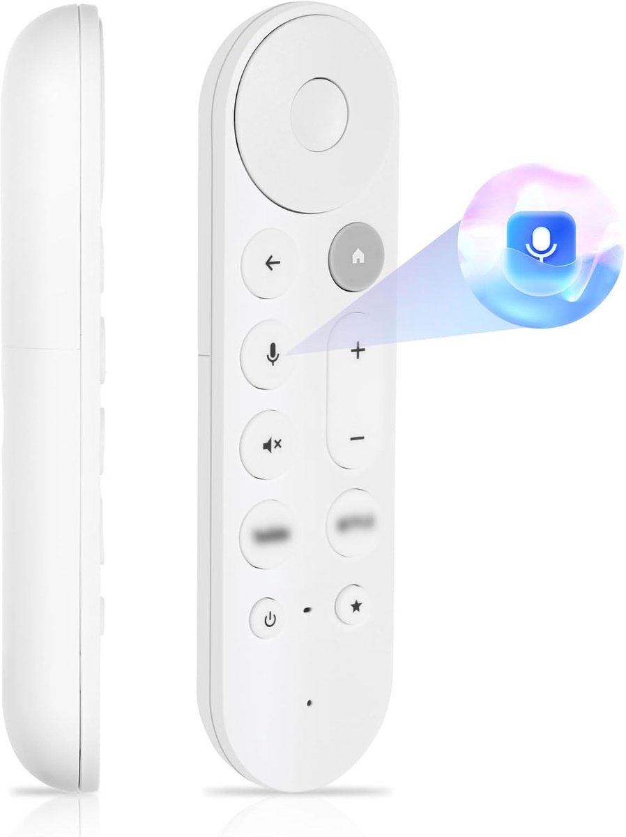 SnelShoppen - Vervangende Afstandsbediening voor Google TV Streamer 4K met Stemcontrole, Buzzer en 2 Hotkeys, Compatibel met Chromecast Google TV en S