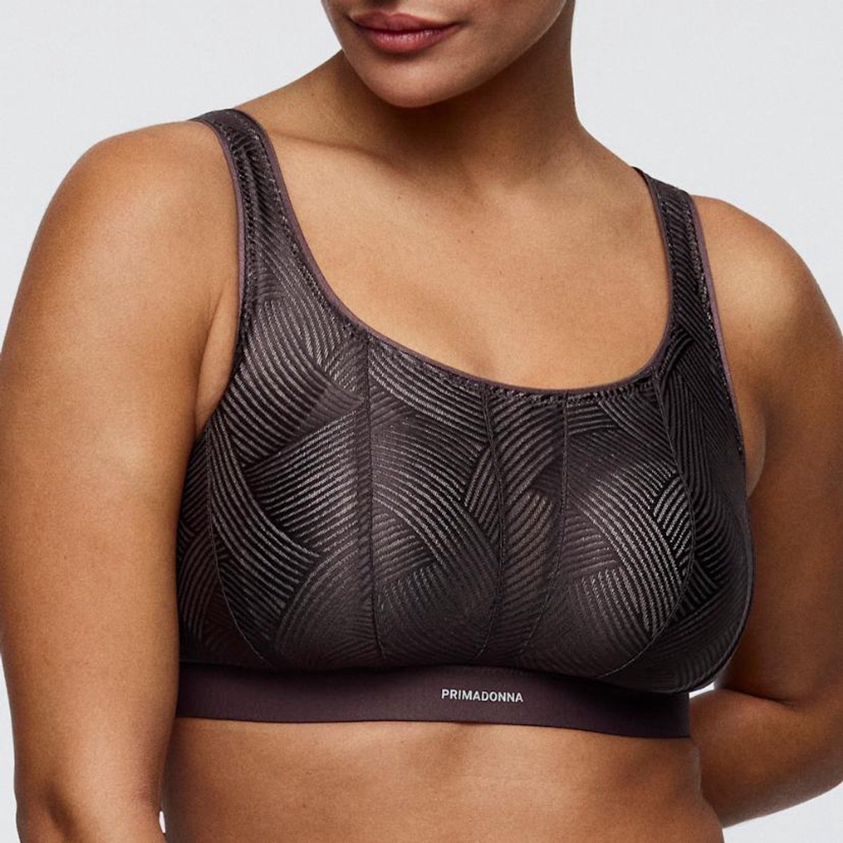 PrimaDonna Sport The Game Sport Bh zonder Beugels 6000513 Smokey Taupe - maat EU 75E / FR 90E