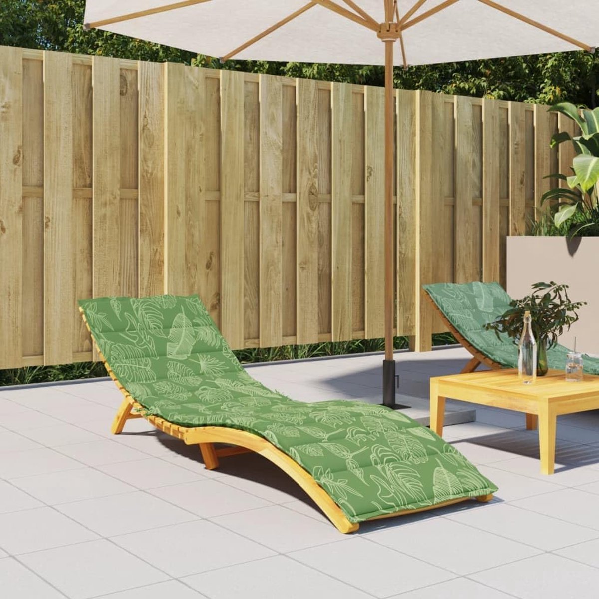 Bladpatroon, van Oxford-weefsel, waterafstotend, antislip, met koorden en elastiek, gevuld met schuimvezels, voor tuin- en terrasmeubels