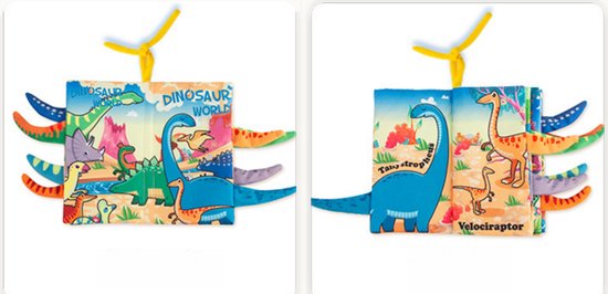 Babyboekjes en speelgoed voor baby's van 0-6-12 maanden, cadeautjes voor babyjongens, waaronder voelboekjes met dinosauruspoppetjes, speelgoed voor in de autostoel voor pasgeborenen van 6-9-12 maanden, badcadeautjes en vulling voor paasmanden. — afbeelding 2