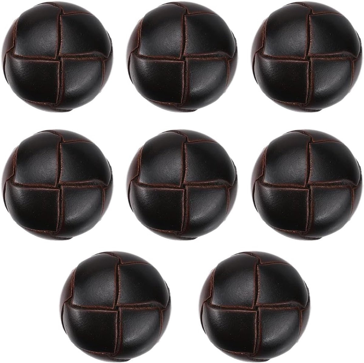 8 Stuks Bruin Zwart Ronde Vintage Lederen Cover Voetbal Patroon Knop Vervanging Metalen Schacht Knoppen Voor Naaien Maken Kleding Pakken Jassen Truien Uniform Sofa Diy Craft