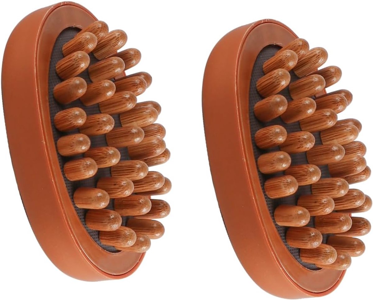 2PCS Meridiaanborstel Meridiaanmassageborstel Borstel Kalmerend Houten Kussen Meridiaanmassageborstel