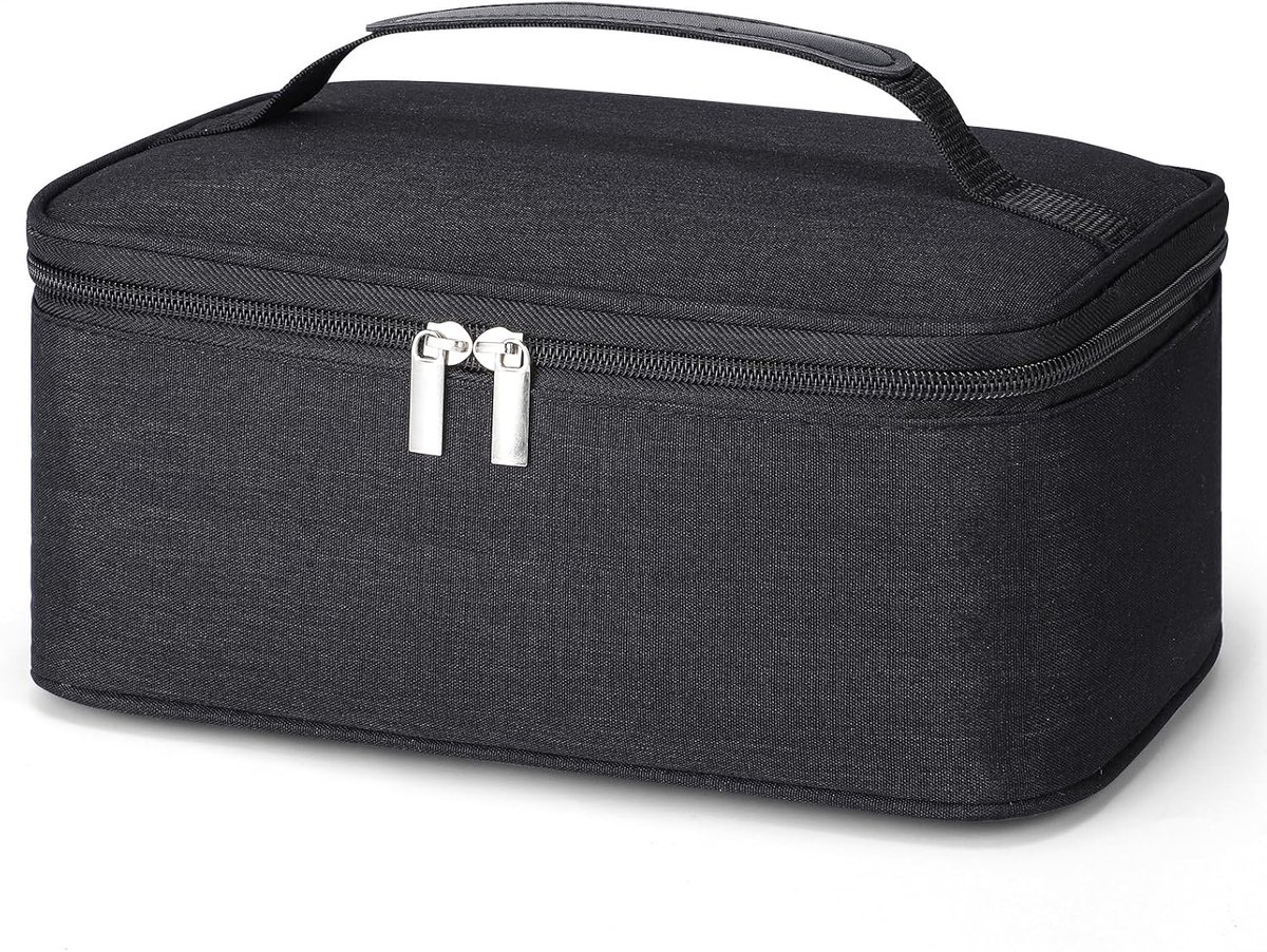 Koeltas, klein, 6 l, draagbare lunchtas, praktische lunchtas voor lunchbox, isolatietas, servies, mannen, vrouwen, kinderen, school, kantoor, picknick, reizen, zwart