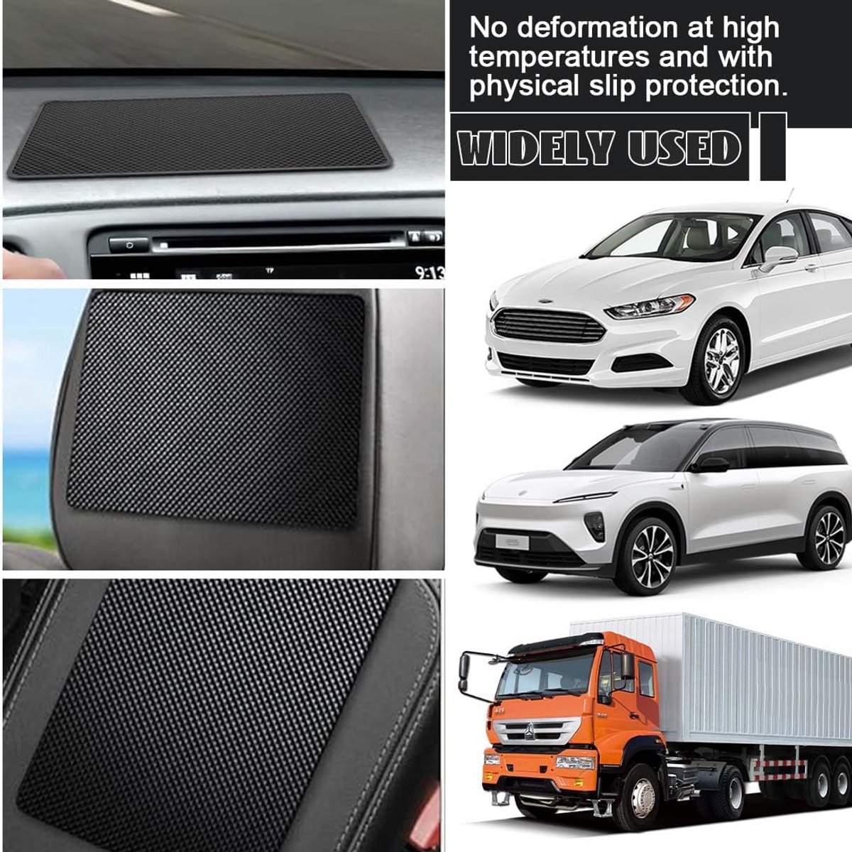 2 stuks antislip automatten van PU – roosterdesign, ideaal voor dashboard, praktisch cadeau voor bestuurders – 27 x 15 cm