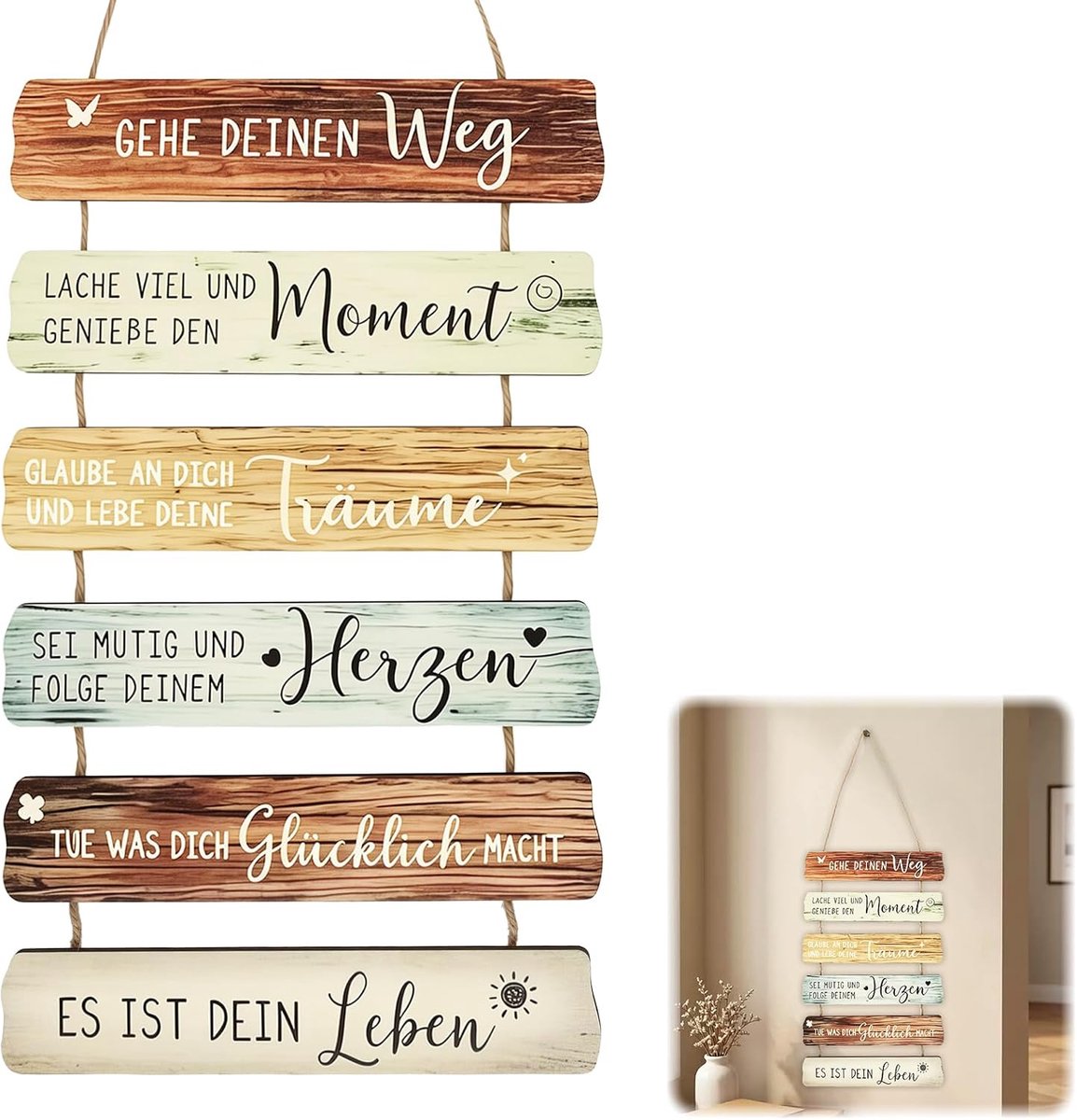 Wandbord met motiverende spreuk voor meisjes en jongens