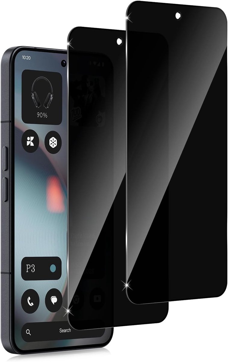 Privacy beschermfolie voor Nothing Phone 3 voor pantserglas, 2 stuks anti-spy 3D privacy privacy beschermfolie beschermen displaybeschermfolie zwarte rand privacy veiligheidsglas